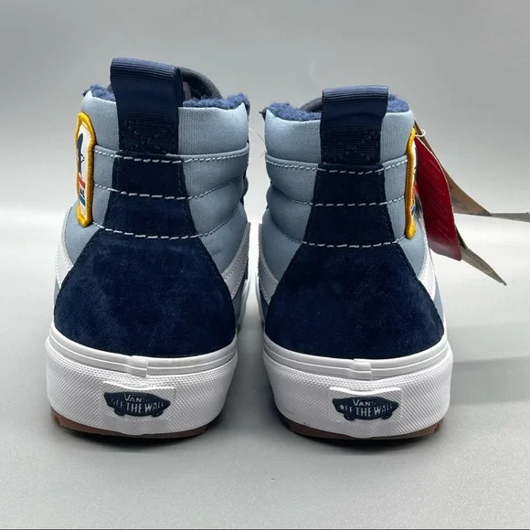 Vans Women's Blue and White High-Top Sneakers - Picture 5 of 12
